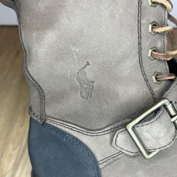 Polo Ralph Lauren Mens 10 D Ranger Boots Brown Woolton Lace Up Buckle Leather - Picture 9 of 11